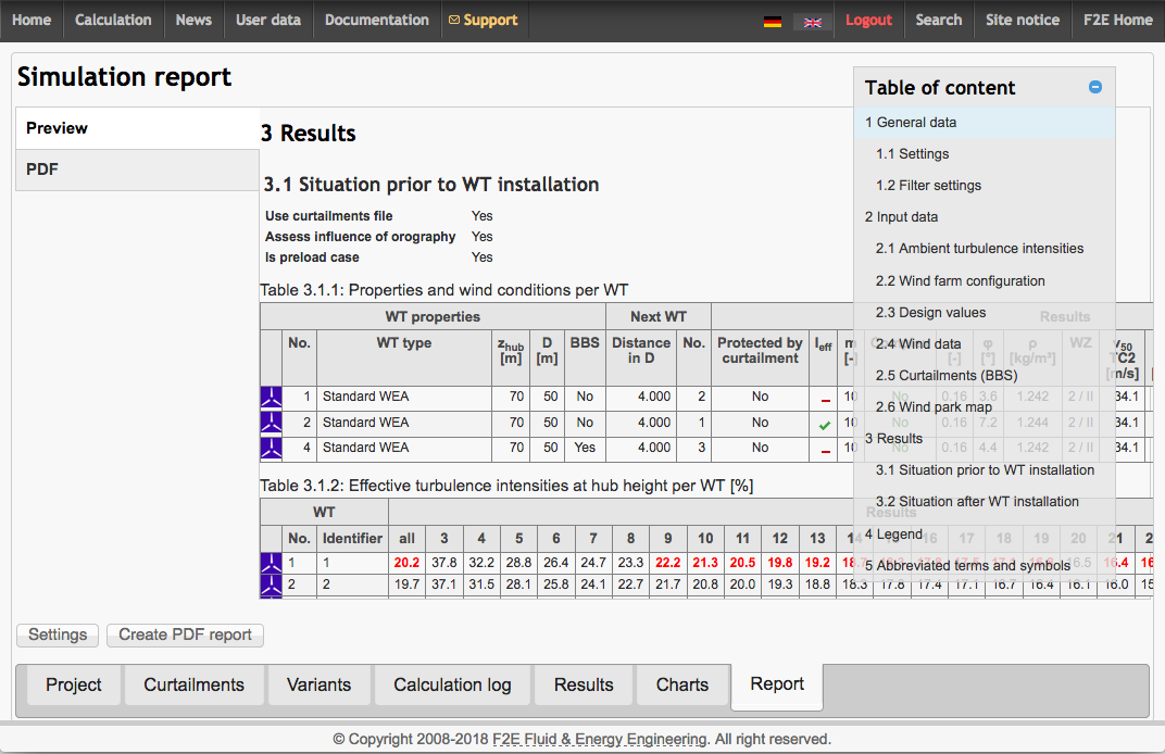 A calculation report